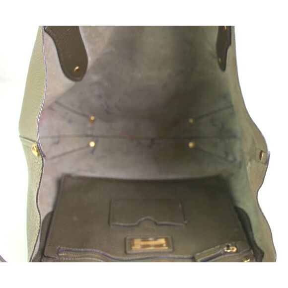 ROOMY Annabel Ingall KHAKI GREEN GENUINE LEATHER SHOULDER BAG HANDBAG TOTE PURSE - Picture 8 of 14